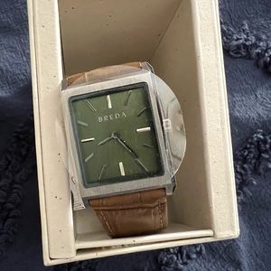 Breda watch Green face beige band beautiful